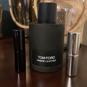 Tom Ford Ombre Leather 5ML glass atomizer in black or silver